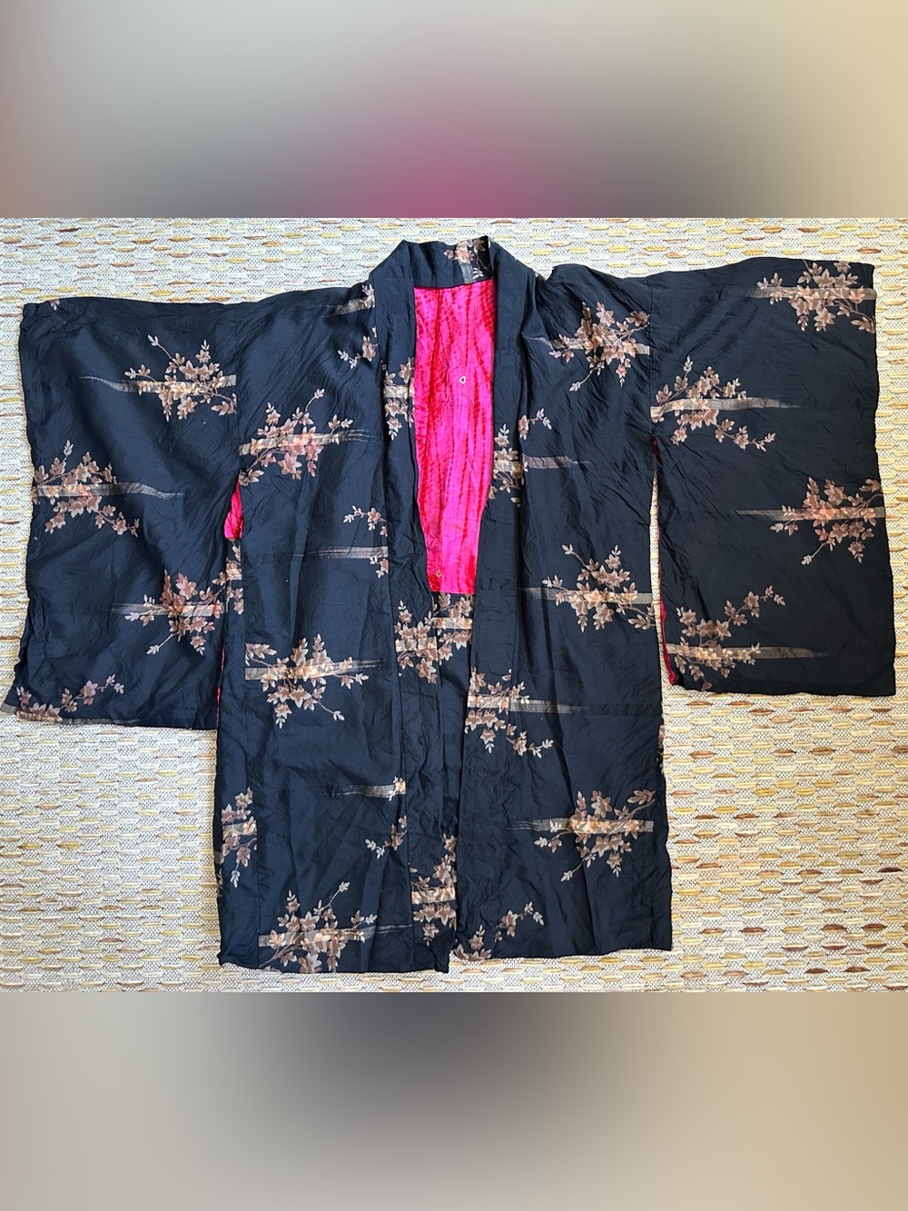 Vintage Japanese Woman’s Silk and Shibori Haori Kimono Coat